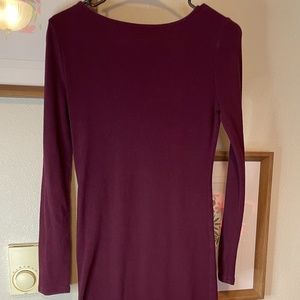 Maroon long sleeve maxi dress
